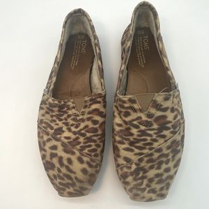 TOMS Fleece Leopard Cheetah Slip On Shoe Women’s Size 11